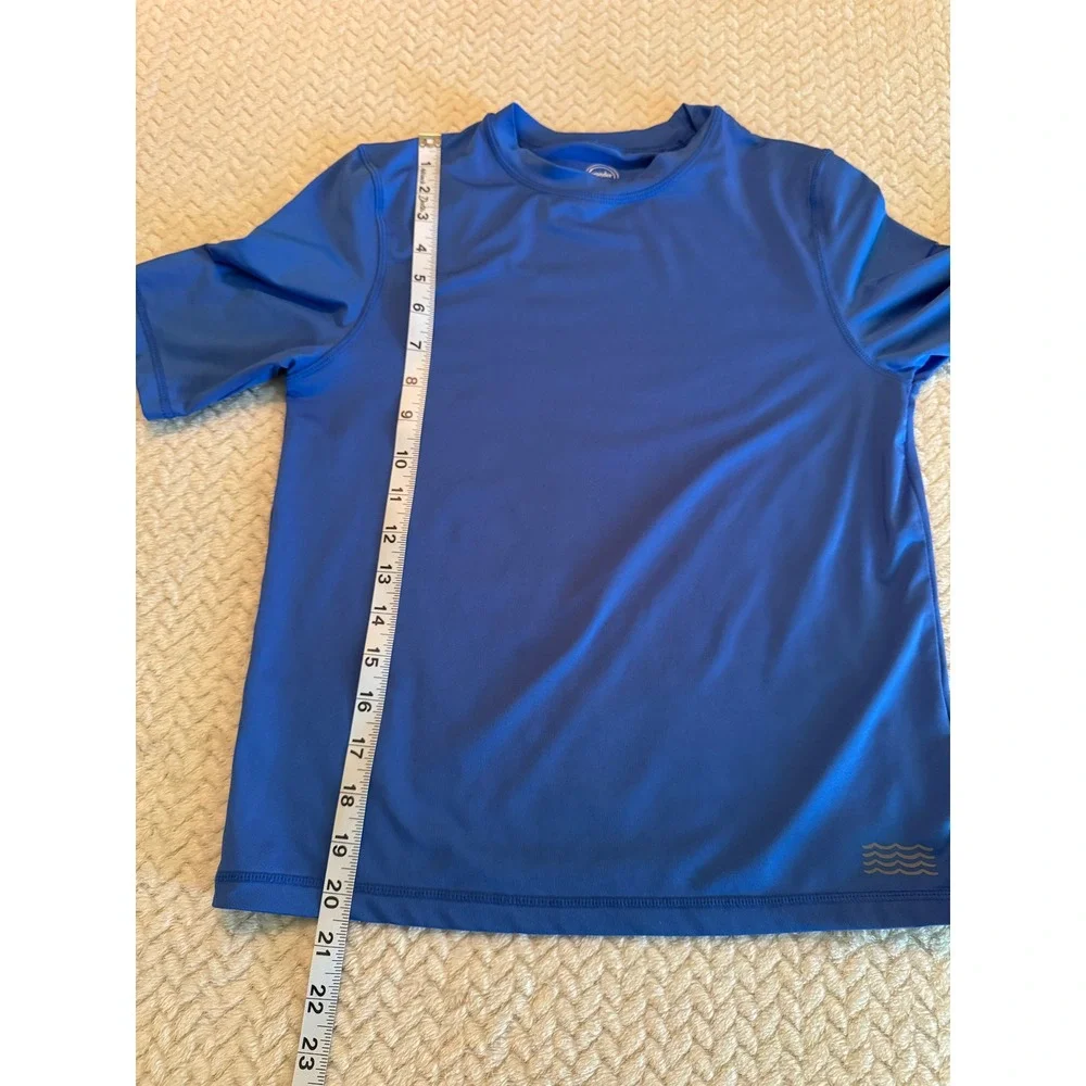 Wonder Nation Boys Blue Short Sleeve Rash Guard Swim Shirt Size L‎ 10-12